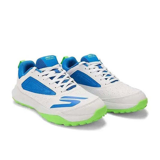 Skechers 214205ID WBL Cricket Shoes White Blue - Indian Cricket Store