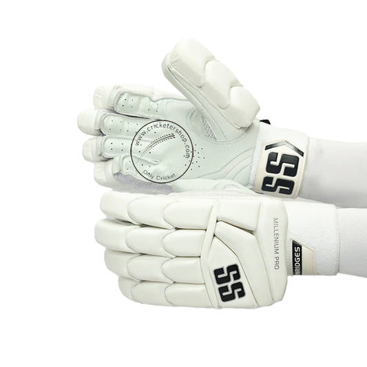 SS Millennium Pro White Cricket Batting Gloves Size - Indian Cricket Store
