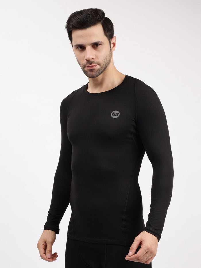 SS Full Sleeve Compression Skin Top Colour Black