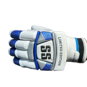 SS Limited Edition Blue White Cricket Batting Gloves - Indian Cricket Store