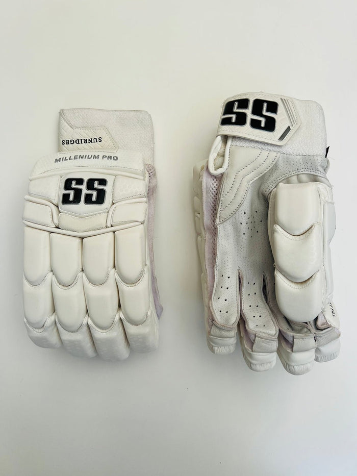 SS Millennium Pro White Cricket Batting Gloves