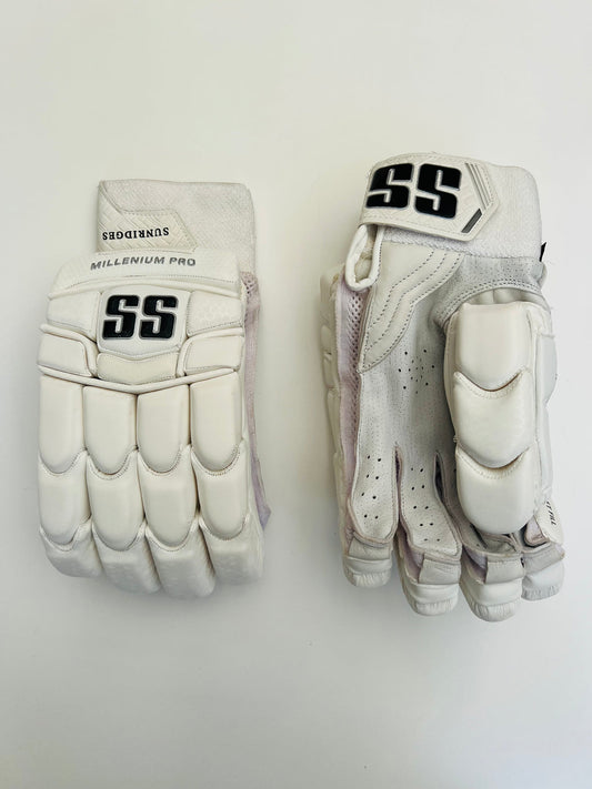 SS Millennium Pro White Cricket Batting Gloves