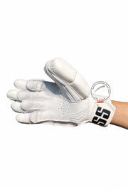 SS Super Test White Red Cricket Batting Gloves Adult - Indian Cricket Store