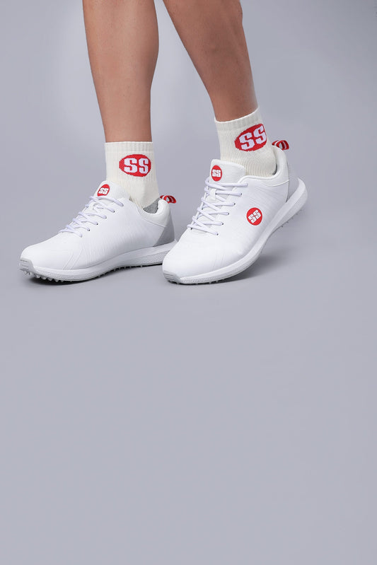 SS White Edition Rubber Cricket Shoes - Indian Cricket Store