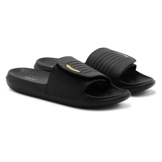 Tenxu Slides Reset Velcrow Cricket Black Gray - Indian Cricket Store