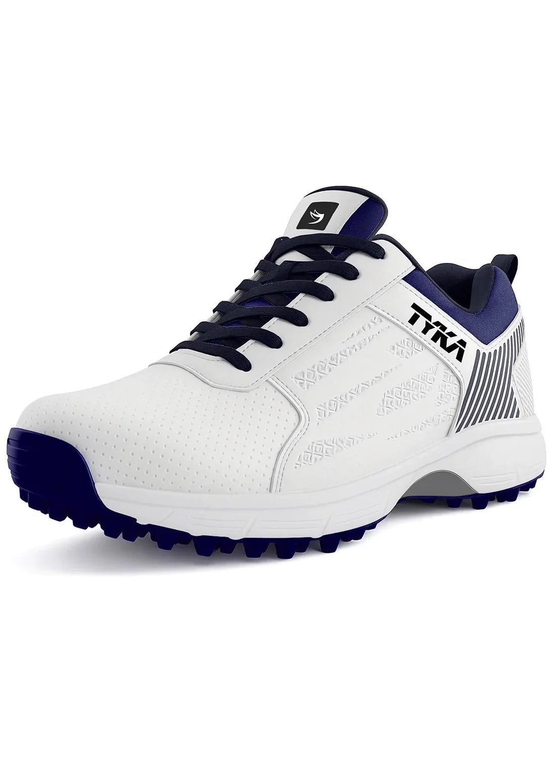 Tyka Velocity Rubber Cricket Shoes White Blue - Indian Cricket Store