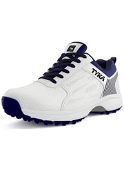 Tyka Velocity Rubber Cricket Shoes White Blue - Indian Cricket Store
