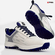 Tyka Velocity Rubber Cricket Shoes White Blue - Indian Cricket Store