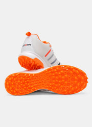 Tyka Wolf Rubber Cricket Shoes White / Orange - Indian Cricket Store