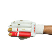 Versant Showman Glory Cricket Batting Gloves White Red Golden - Indian Cricket Store