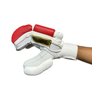 Versant Showman Glory Cricket Batting Gloves White Red Golden - Indian Cricket Store