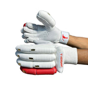Versant Showman Glory Cricket Batting Gloves White Red Golden - Indian Cricket Store